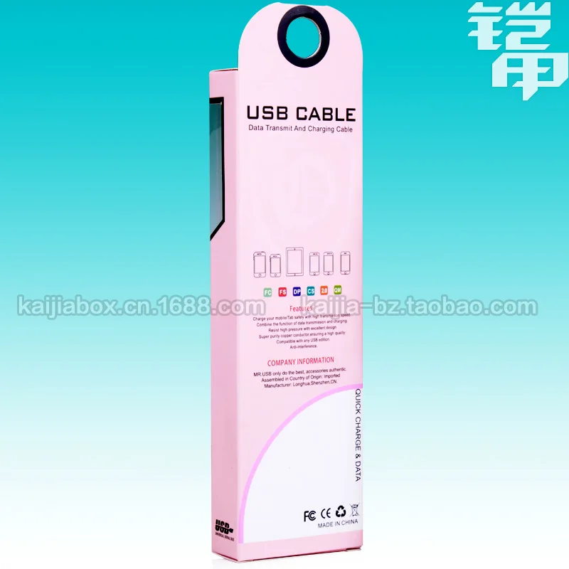 USB-кабели для зарядки 1-1 2 м бумажная упаковочная коробка iphone 5s/6splus SamsungS5/S6