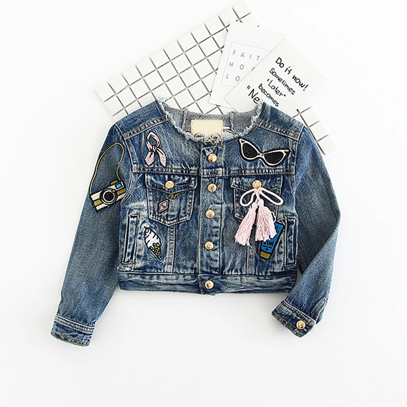 Весеннее Детское пальто и куртка для девочек ветровка с мультяшным граффити