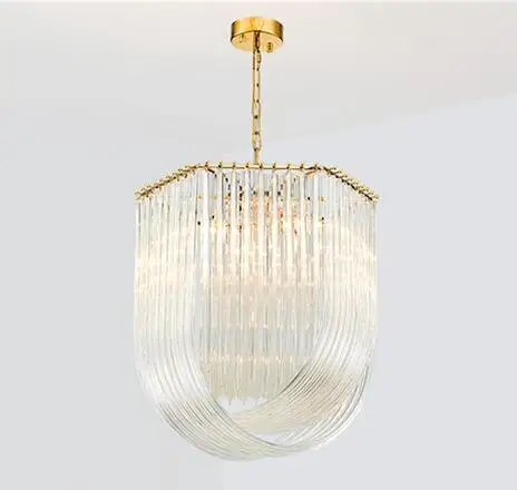 Современный подвесной светильник из золотого/хромового металла, Led E14, стеклянный круглый светильник, подвесной светильник на цепочке - Цвет абажура: dia30 H49cm