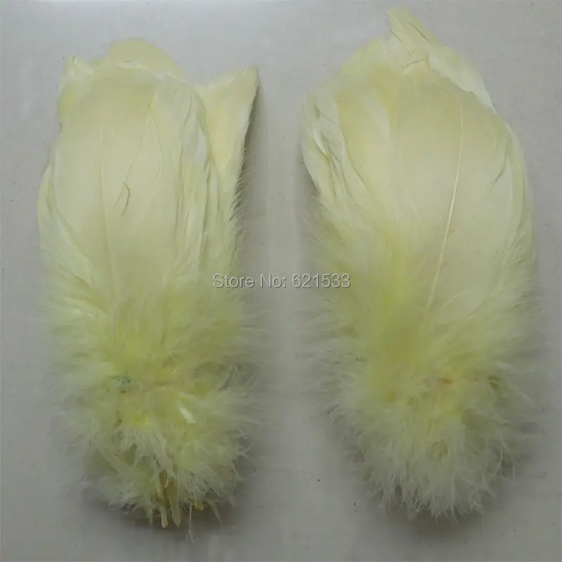 

200pcs/lot!13-18cm long Light Yellow Loose Goose Nagoire Feathers Perfect for crafts,costume design,headbands,hair fascinators