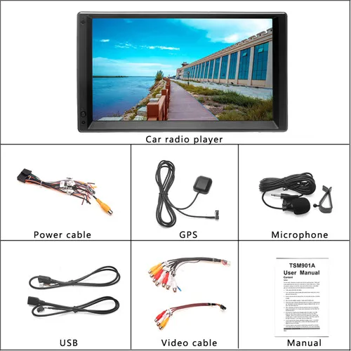 Car Video Player Camecho 2 Din автомагнитола Android " gps навигация мультимедийный плеер MP5 сенсорный экран Авторадио Wifi Bluetooth USB FM 2DIN - Цвет: Car Video Player