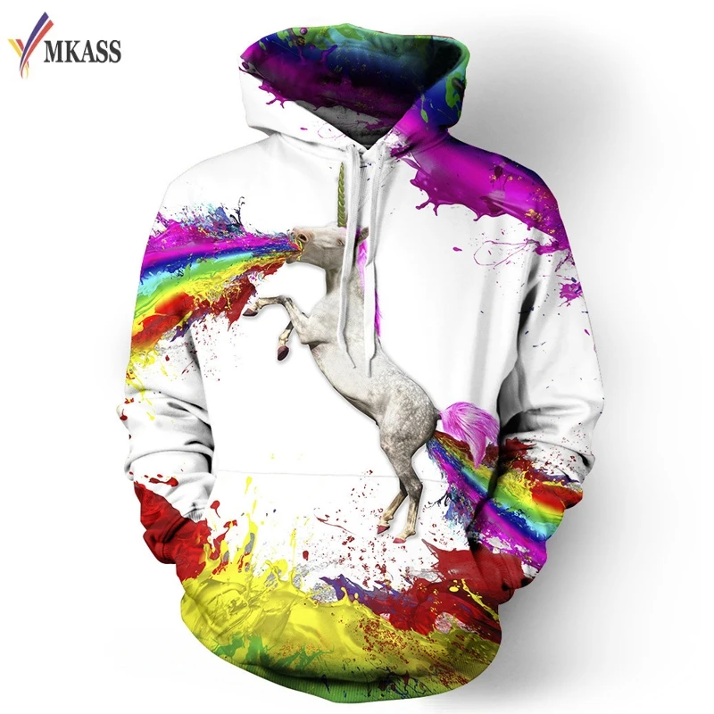 Mkass 3D животное печати кофты с капюшоном Для мужчин/Для женщин Толстовки со шляпой