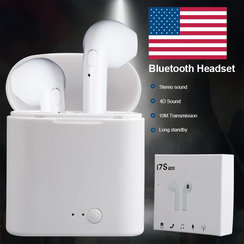 Беспроводные наушники Bluetooth I7 i7s TWS спортивные наушники-гарнитура с микрофоном