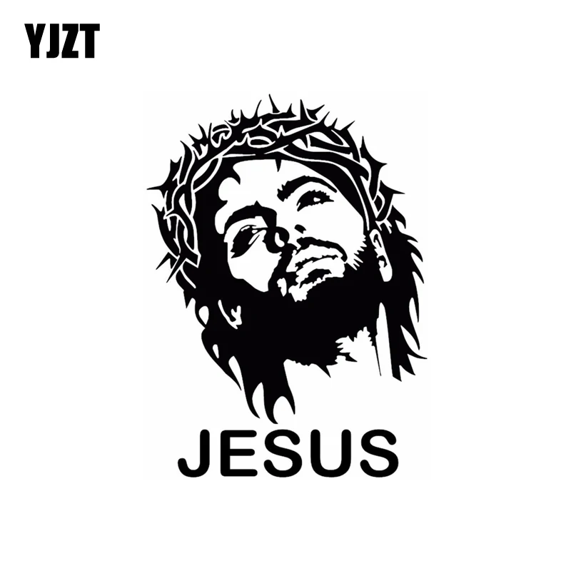 

YJZT, 12,4 см * 17 см, фотонаклейка с изображением Иисуса, черный/серебристый цвет