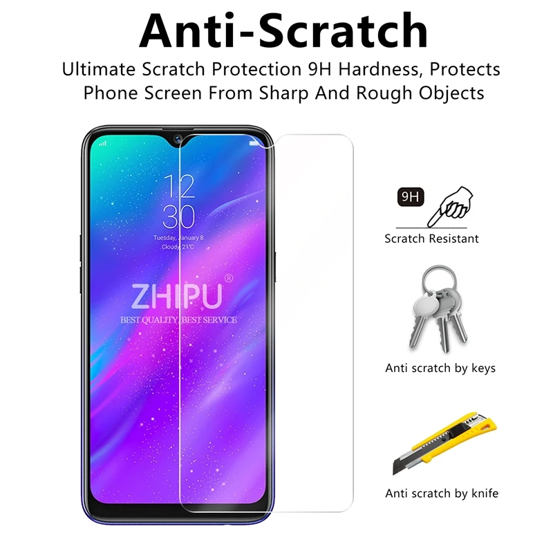 Закаленное стекло Realme 3 для OPPO Защитное экрана 2.5D 9 H закаленное защитная