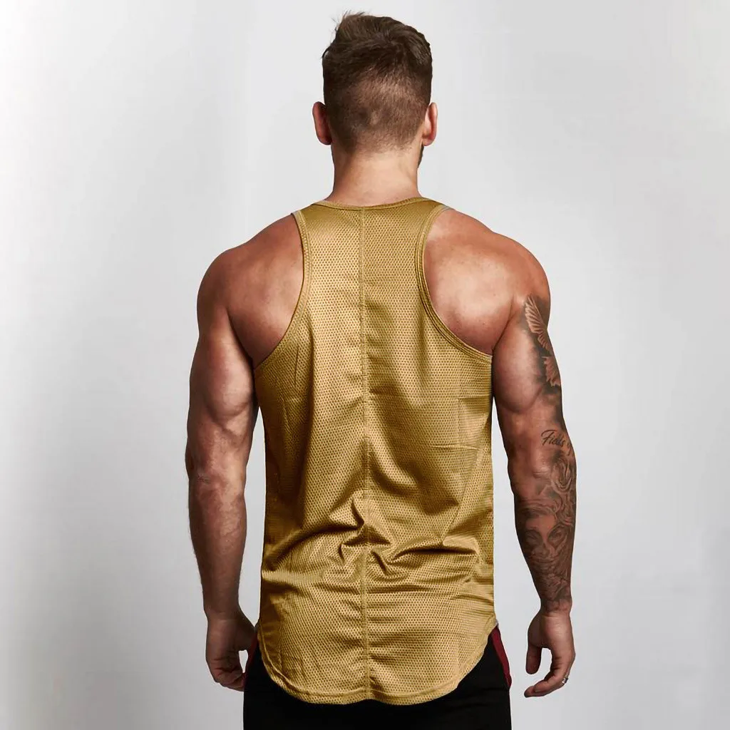 Ropa de hombre, Мужская майка, рубашка без рукавов, сетчатая, дышащая, для бодибилдинга, спорта, фитнеса, для спортзала, майка, мужская, debardeur homme