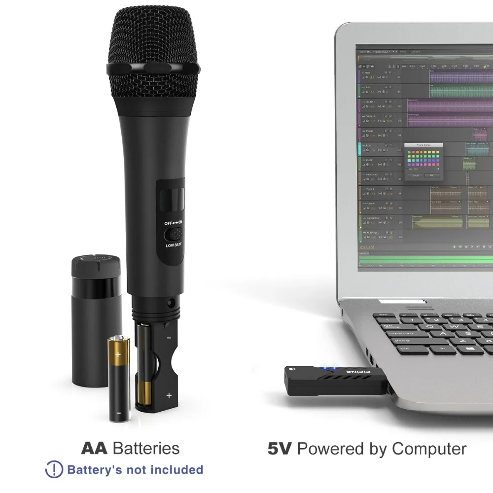 FIFINE Портативный динамический микрофон с USB приемником для ноутбука или ПК