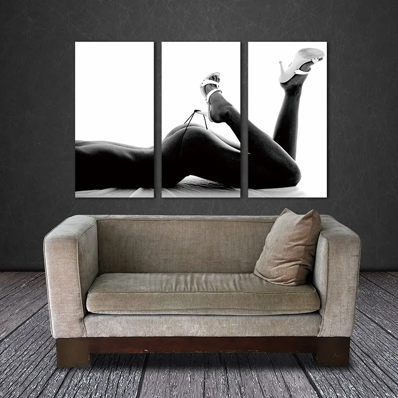 3 Панели без рамы парусина фотопечать сексуальное женское тело настенное