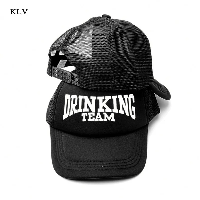 Drink Black Жениха drinking Team принт Кепка-тракер в Для мужчин хип-хоп Snapback Регулируемая бейсбольная сетчатая Кепка Свадебная вечеринка в клубе реквизит подарок - Цвет: Drink Black