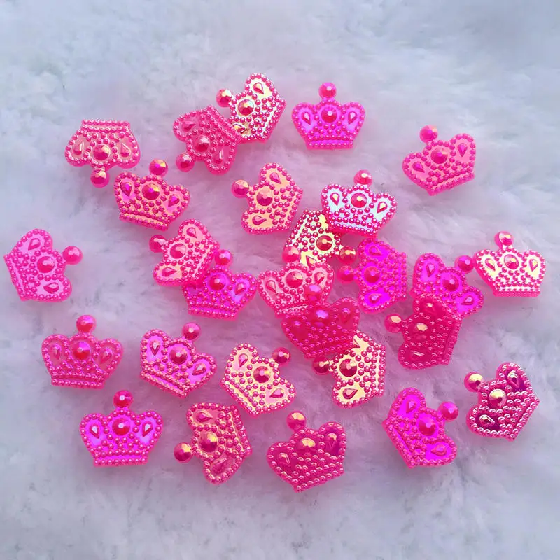 A893 60 шт./лот Kawaii Акрил корона с разноцветные, полимерные Стразы Кабошоны-аксессуары из смолы-A89 - Цвет: A893