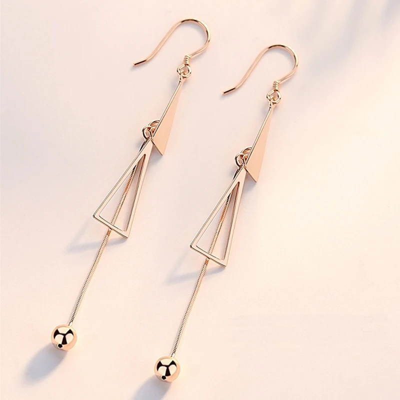 Элегантные Простые геометрические длинные серьги с кисточками для женщин