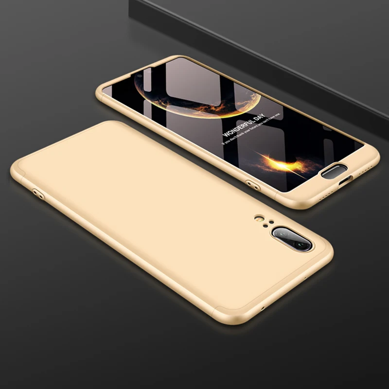 Gold 360 градусов полный защитный чехол для huawei P20 Lite Pro mate 20 Lite mate 20 P20Lite P20 Pro защитный чехол для экрана - Цвет: Gold