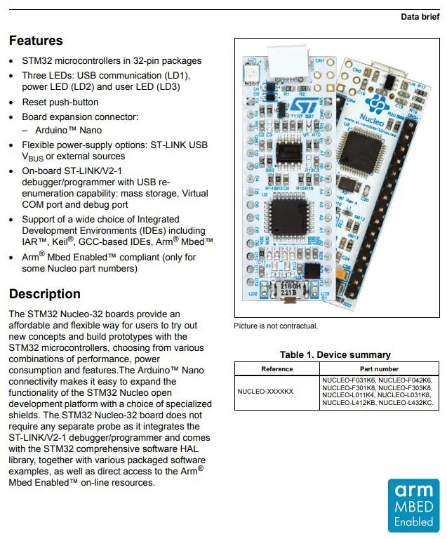 1 шт. х NUCLEO-L412KB макетная плата s ARM STM32 Nucleo-32 макетная плата с STM32L412KB MCU
