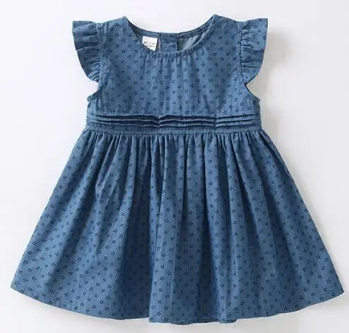 

2018 Spring and summer new children girls denim washed soft leisure vest sleeveless girl dress