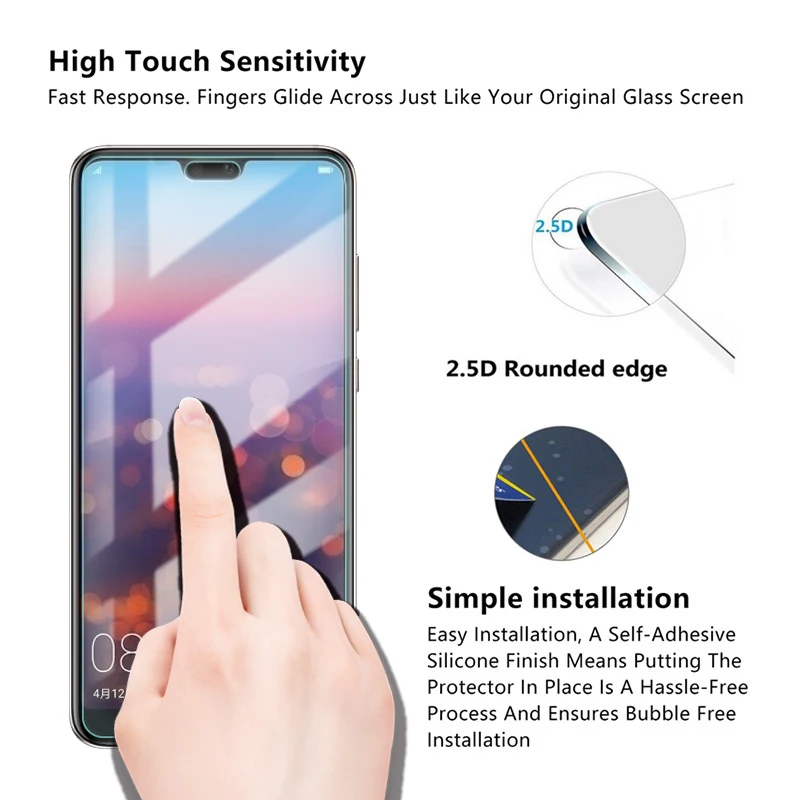 2 шт. закаленное стекло премиум класса для Huawei P20 Pro защита экрана прозрачная