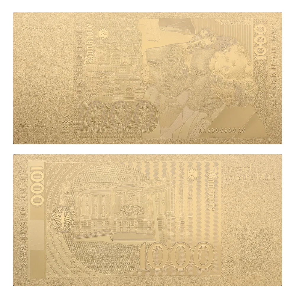 Золотые банкноты VNFURU Deutsche Mark 24 K золотые Creative500 для банкнот с золотой фольгой по