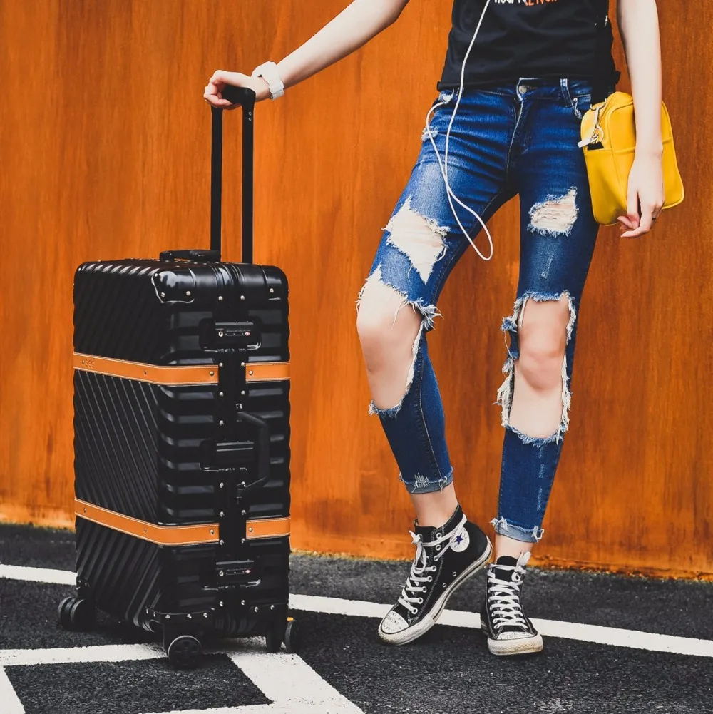 Чемодан на колесиках в стиле ретро для мужчин и женщин винтажная Дорожная сумка с