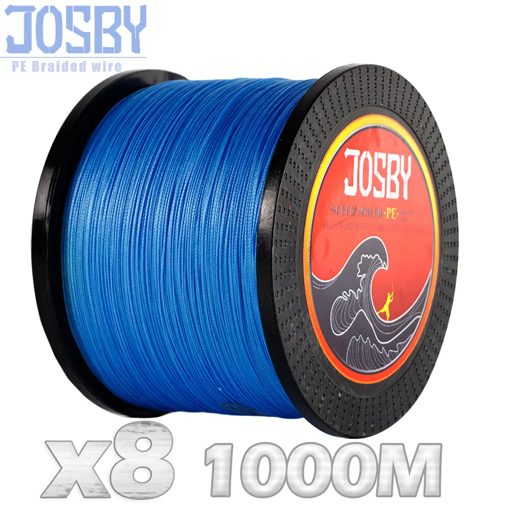 JOSBY 8 нитей 1000 м рыболовная плетеная леска прочный многонитный 8x проволока 15LBS-80LBS