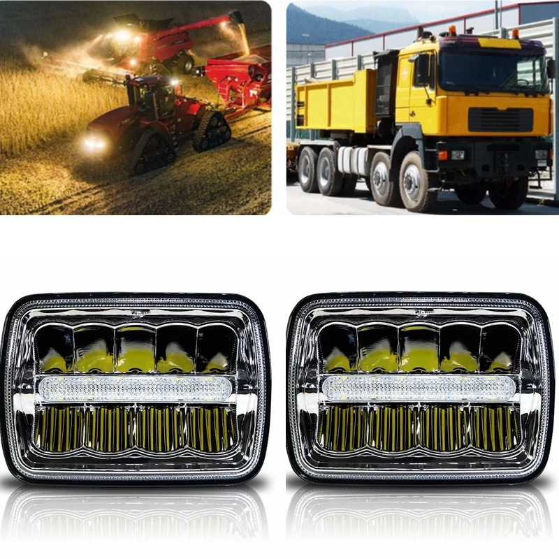 Бесплатная доставка! 2017 Новый Привет/ло луч квадрат 4x6 фары с DRL для Peterbilt Kenworth