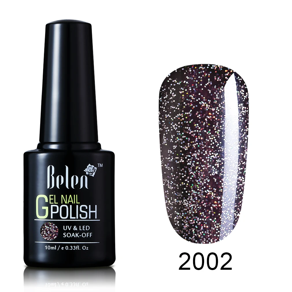 Belen Black Diamond серии Гель-лак для ногтей Soak Off UV светодиодный лак для ногтей грунтовка стойкий гель профессиональная эмаль маникюр 10 мл - Цвет: 2002