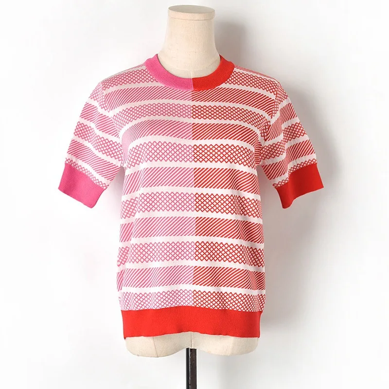 2021 летний корейский модный женский короткий пуловер с круглым вырезом и коротким