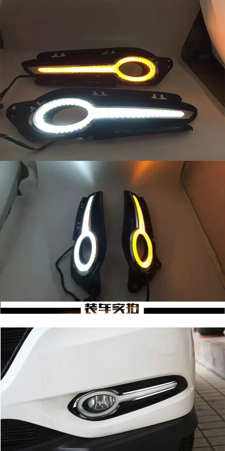 Lampever 2 шт. Автомобильный светодиодный DRL дневные ходовые огни противотуманная фара сигнал поворота и затемнение стиль для Honda HR-V HRV vezel