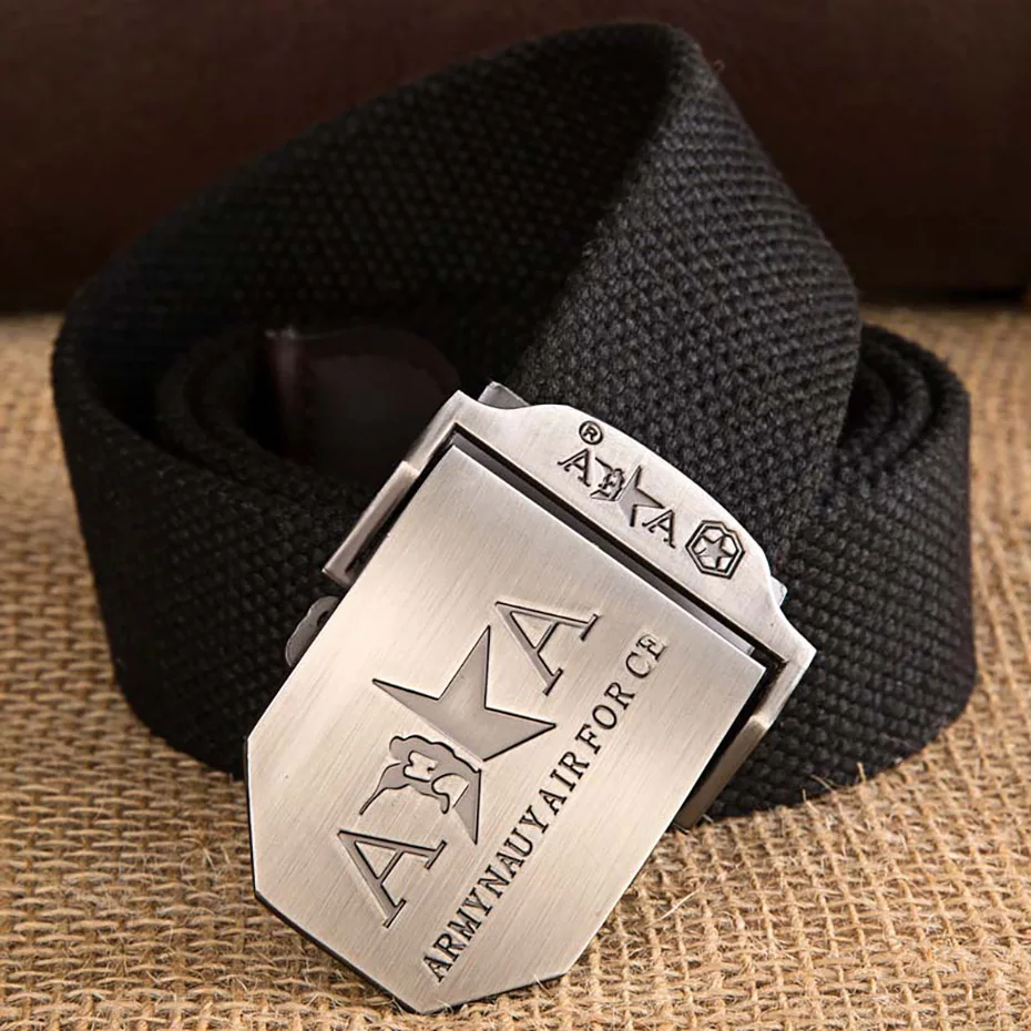 High Quality Men's Belt No Metal Plastic Buckle Canvas Belts Casual Jeans Designer Men Cinturones Hombre | Аксессуары для