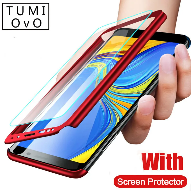 Ударопрочный чехол для телефона с углом обзора 360 градусов Samsung Galaxy J4 J6 J8 A6 A8 Plus 2018