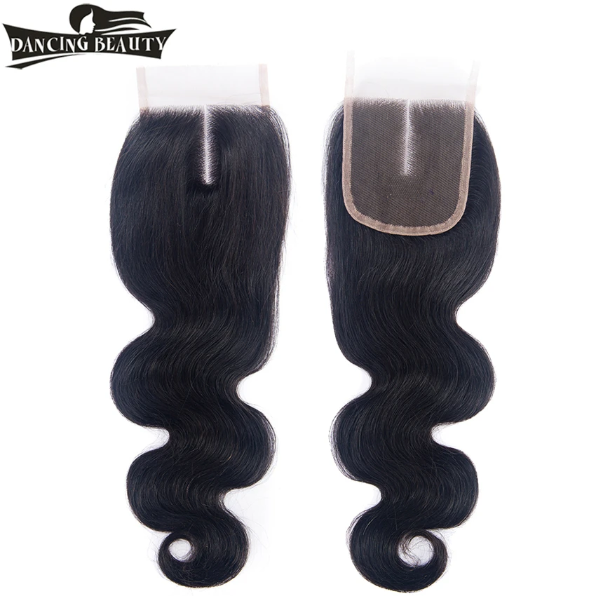 Танцы красоты перуанские пучки волос с закрытием 3 Связки тело волна