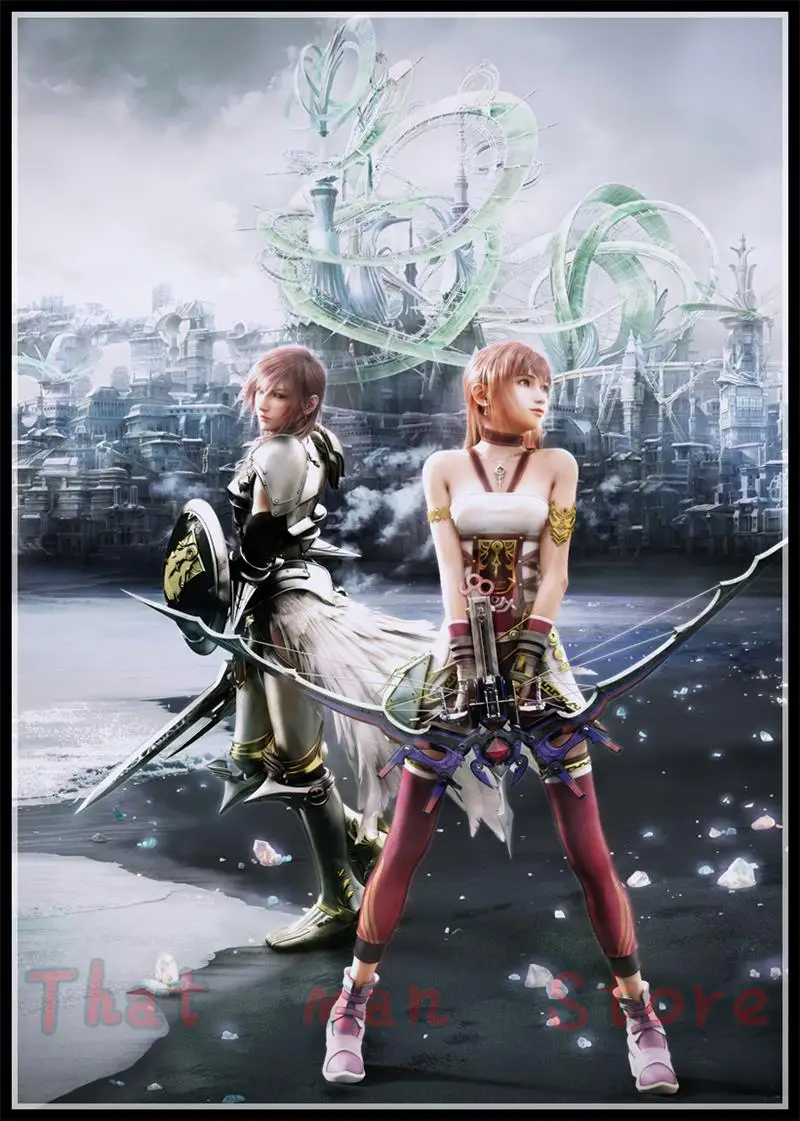 Облако VS Сефирот-Final Fantasy игры белый картон постер настенный картины для спальни Гостиная деко 42*30 см без рамки - Цвет: Розовый