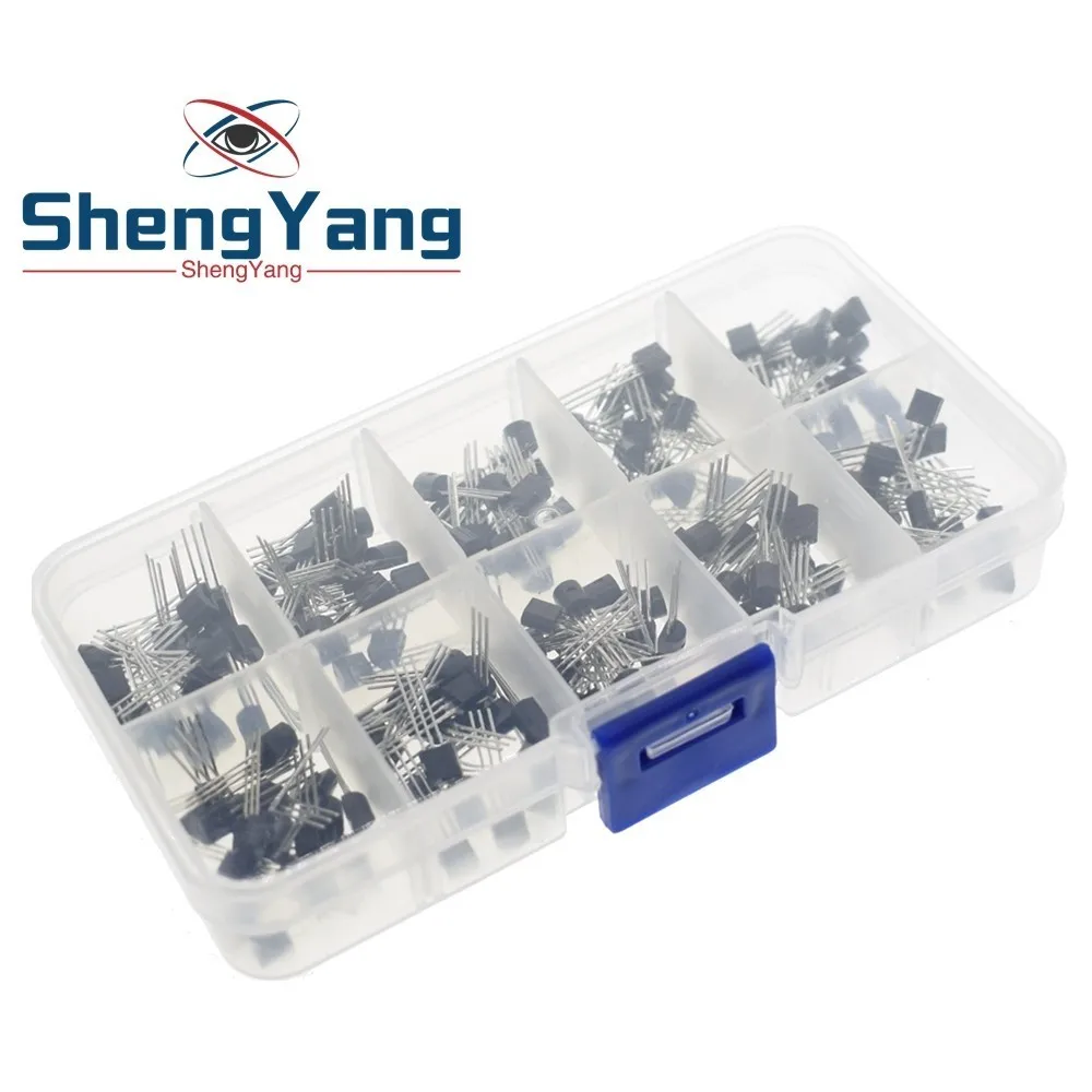 BC337 BC327 2N2222 2N2907 2N3904 2N3906 S8050 S8550 A1015 C1815 транзисторный набор 10 Значение 200 шт., коробка транзисторов пакет
