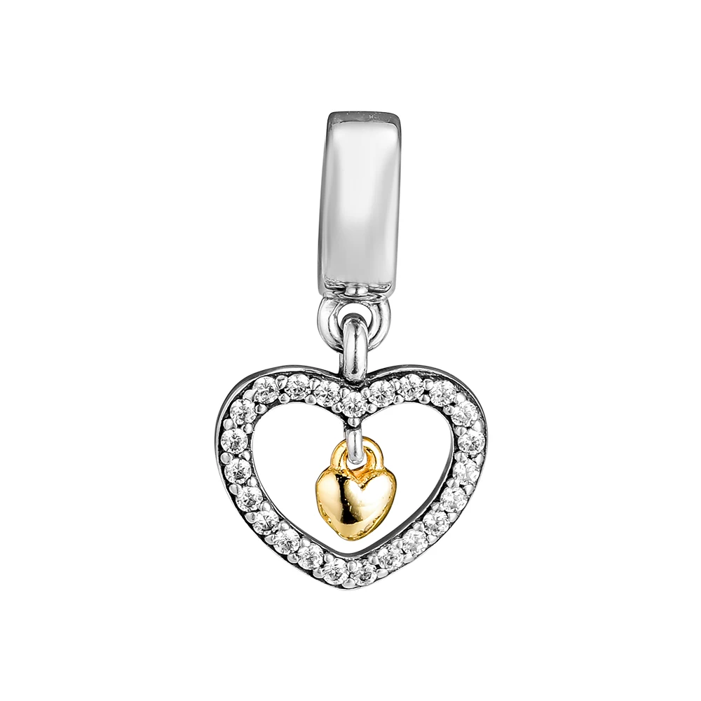 Подходит для браслетов Pandora Charms Forever in my Heart бусы с прозрачными фианитами 100% 925