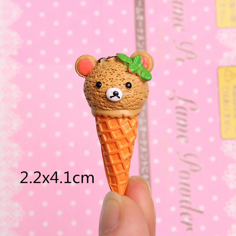 2 5 шт. Kawaii пищевая Смола Кабошон мультфильм миниатюрный Медведь Мороженое смолы кабошоны для скрапбукинга аксессуары DIY декоративное ремесло - Цвет: 2