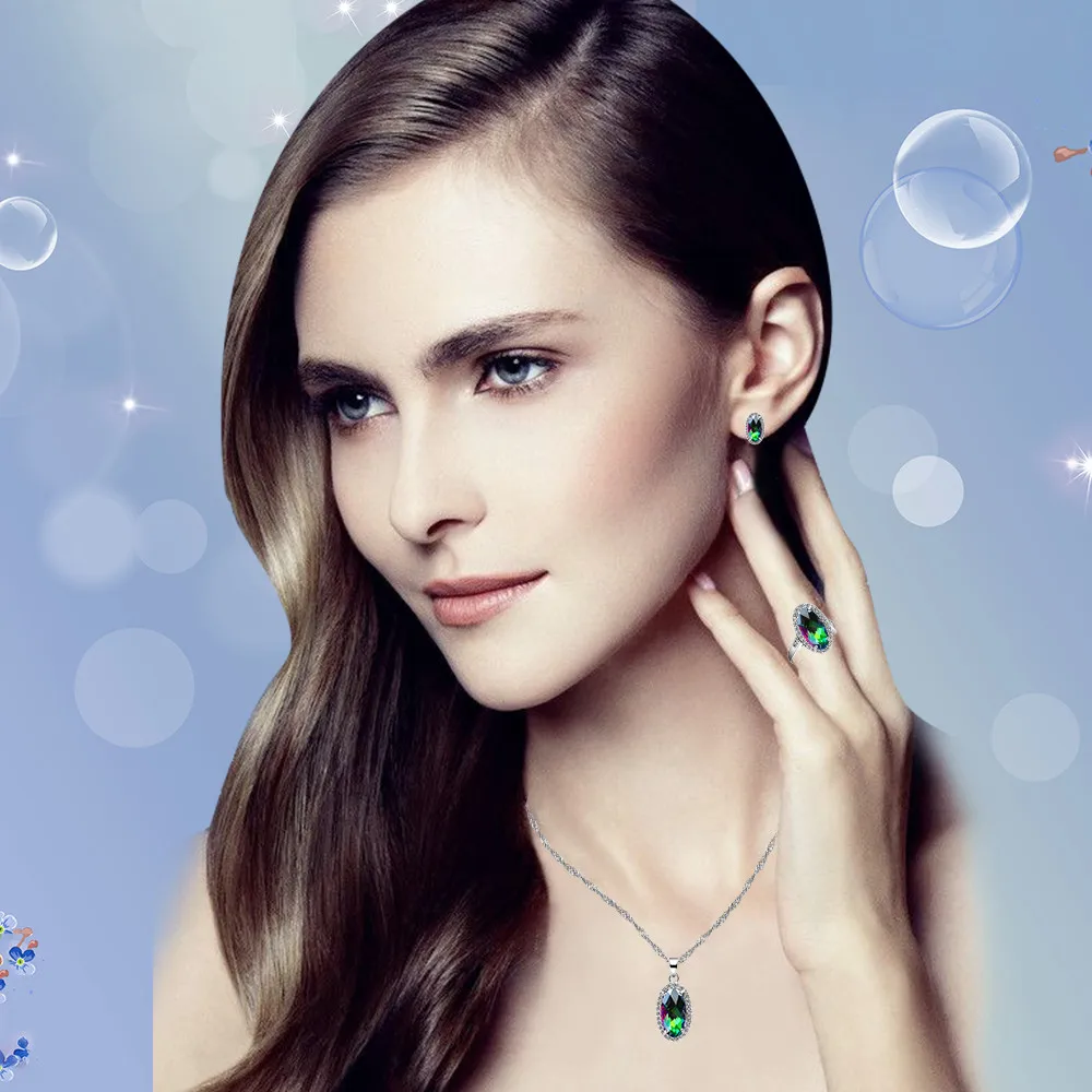 Almei серебряный цвет Женские Ювелирные наборы свадебное ожерелье розовый стразы