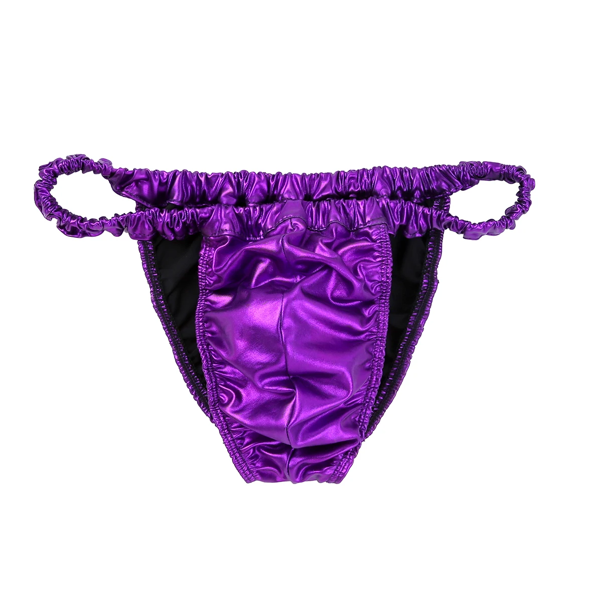 Блестящие однотонные латексные трусы TiaoBug из спандекса сексуальное мужское