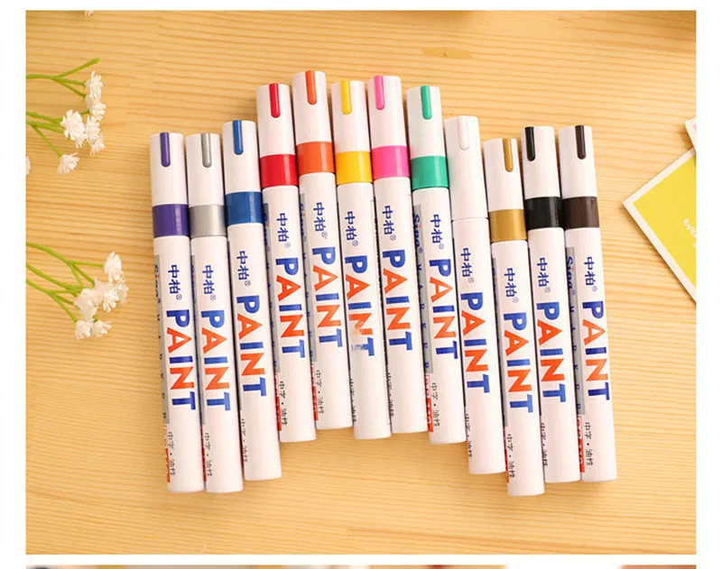 

12pcs/Set,Promotion in the white mark pen repair paint pen Sign pen Photo Dauber pen DIY pen free shipping