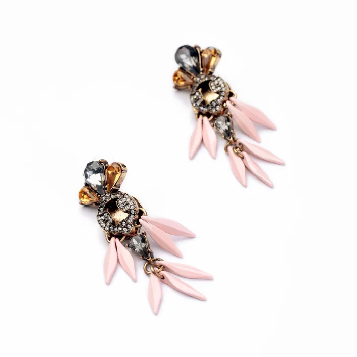 Серьги-кисточки женские из стекла и сплава золотистого цвета | Украшения