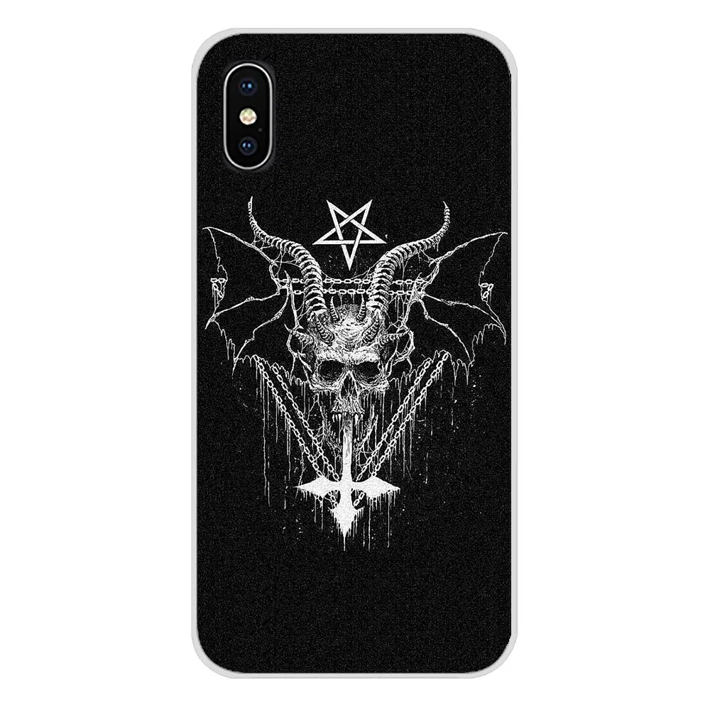 Satanic череп террор дизайн Мобильный телефон чехол для Samsung Galaxy S3 S4 S5 Mini S6 S7 Edge S8 S9 S10