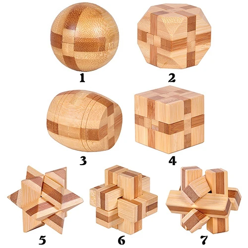 

Wooden Kongming Lock Brain Teaser Puzzle Children Adults Educational Game Toy