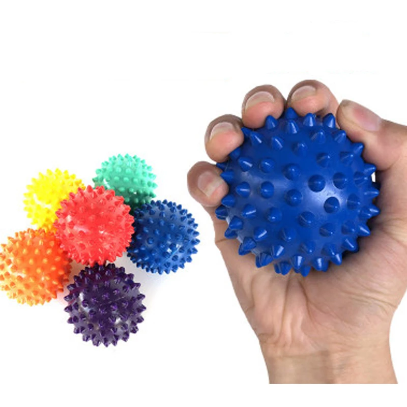 Прочные ПВХ шипами Шарики для массажа рук триггер точка Ежик массажный ролик