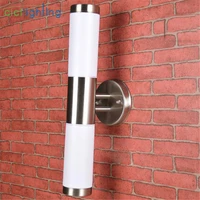 modern outdoor stainless steel acrylic wall lightwaterproof outdoor e27 led porch lamp2 heads luminaire yard wandlamp