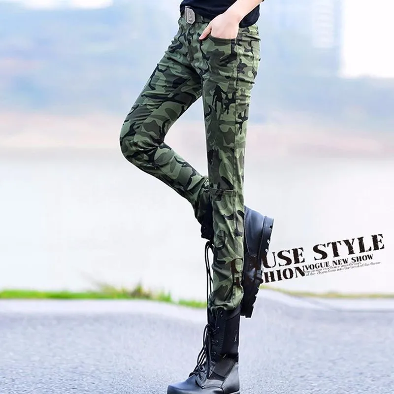 Лето Осень для женщин тренировки Slim fit военные брюки камуфляж для девушек обтягивающие джоггеры мотоциклетные узкие брюки