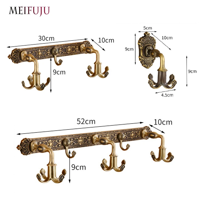 MEIFUJU настенный крючок с поворотом на 360 градусов, современный черный крючок для халата, крючок для ванной комнаты, винтажные антикварные Крючки для пальто, вешалка для полотенец, вешалка для ванной комнаты