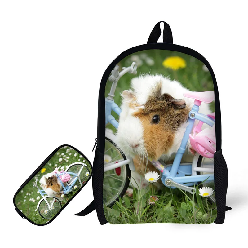 2 шт./компл. симпатичный рюкзак с рисунком морской свинки школьный пеналом чехол