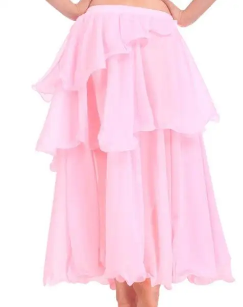 Pink Юбка, костюм для танца живота для женщин Восточный танец живота Красивая длинная юбка из шифона качели перфорированная сценическая одежда горячая распродажа - Цвет: Pink
