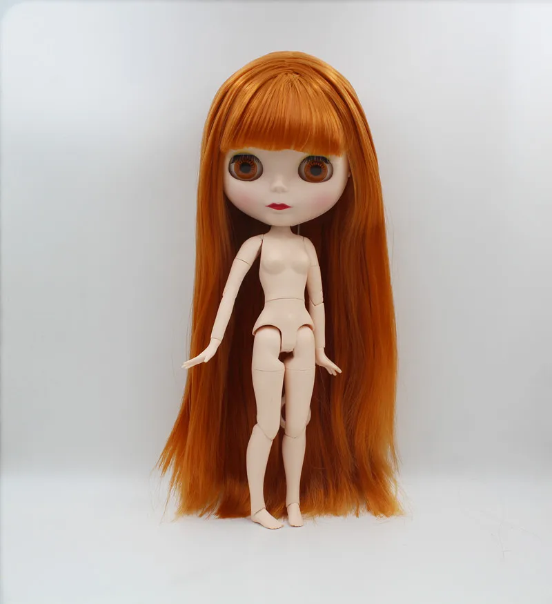 Кукла Blygirl кукла Blyth темно оранжевая челка с прямыми волосами 1/6 Обнаженная 19