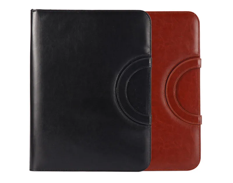 Multi-function Office Leather Folder Notebook PU Binder File Folder Briefcase Business Document Certificate Package Portable Bag