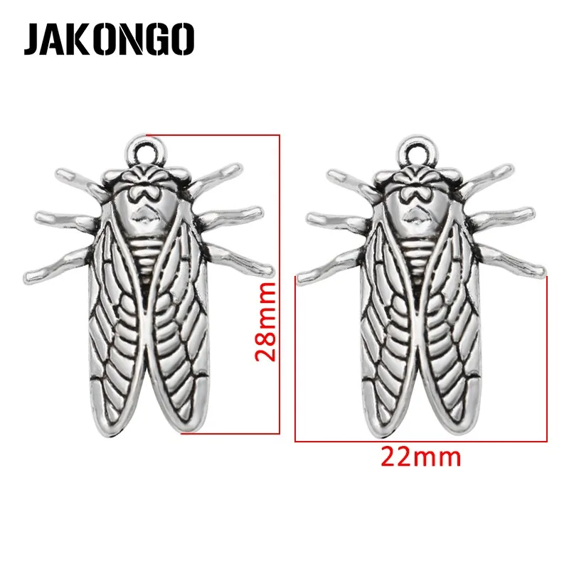 JAKONGO антикварные посеребренные Подвески цикады для изготовления ювелирных