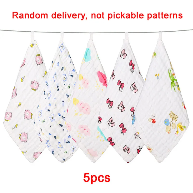 Pattern-5pcs 30*30 см с пышной 6-слойной юбкой хлопок Детский носовой Платок Квадратный муслиновое полотенце из хлопка для малышей Уход за кожей лица Полотенца тканевая салфетка для очистки стекла новорожденных Полотенца - Цвет: Pattern-5pcs