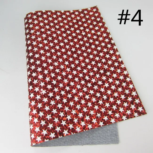 4 Red with white dot Chunky Glitter Fabric and Faux Synthetic Leather For DIY Bows A4 Sheet 8"x11.8" 1piece HD020 - Цвет: 4